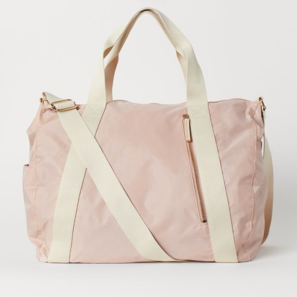 H&M Pink Weekend Bag in Nylon Woven Fabric